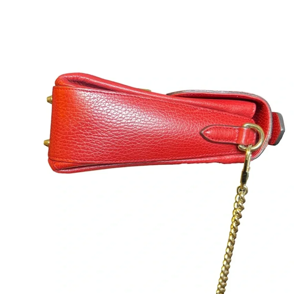 GUCCI Dollar Calfskin Interlocking G Shoulder Bag Red - Picture 9 of 14